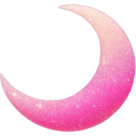 Pink ombre crescent moon with glitter  emoji