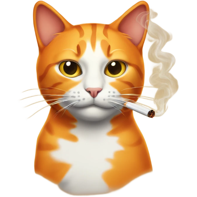 Orange cat smoking cigarette  emoji
