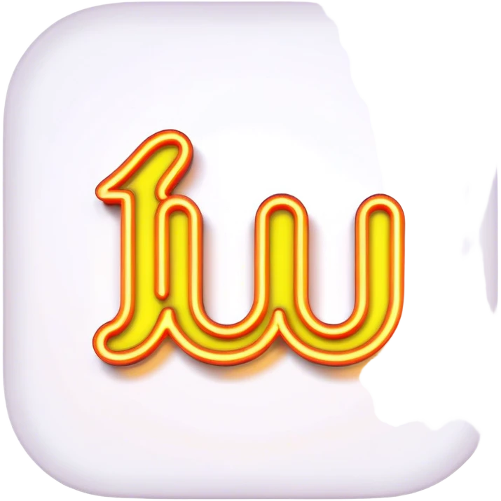 neon sign with the word Lu emoji