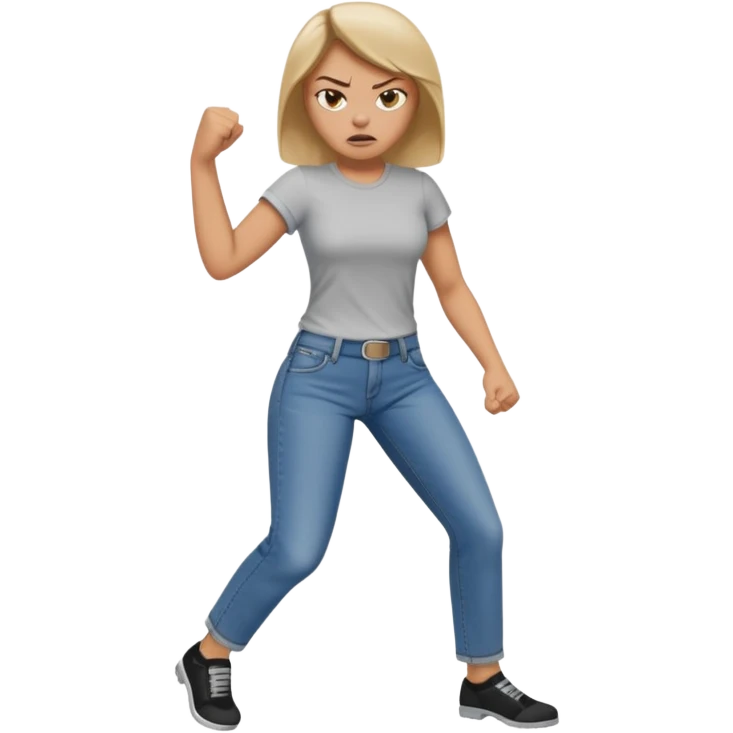 Woman angry kickin emoji