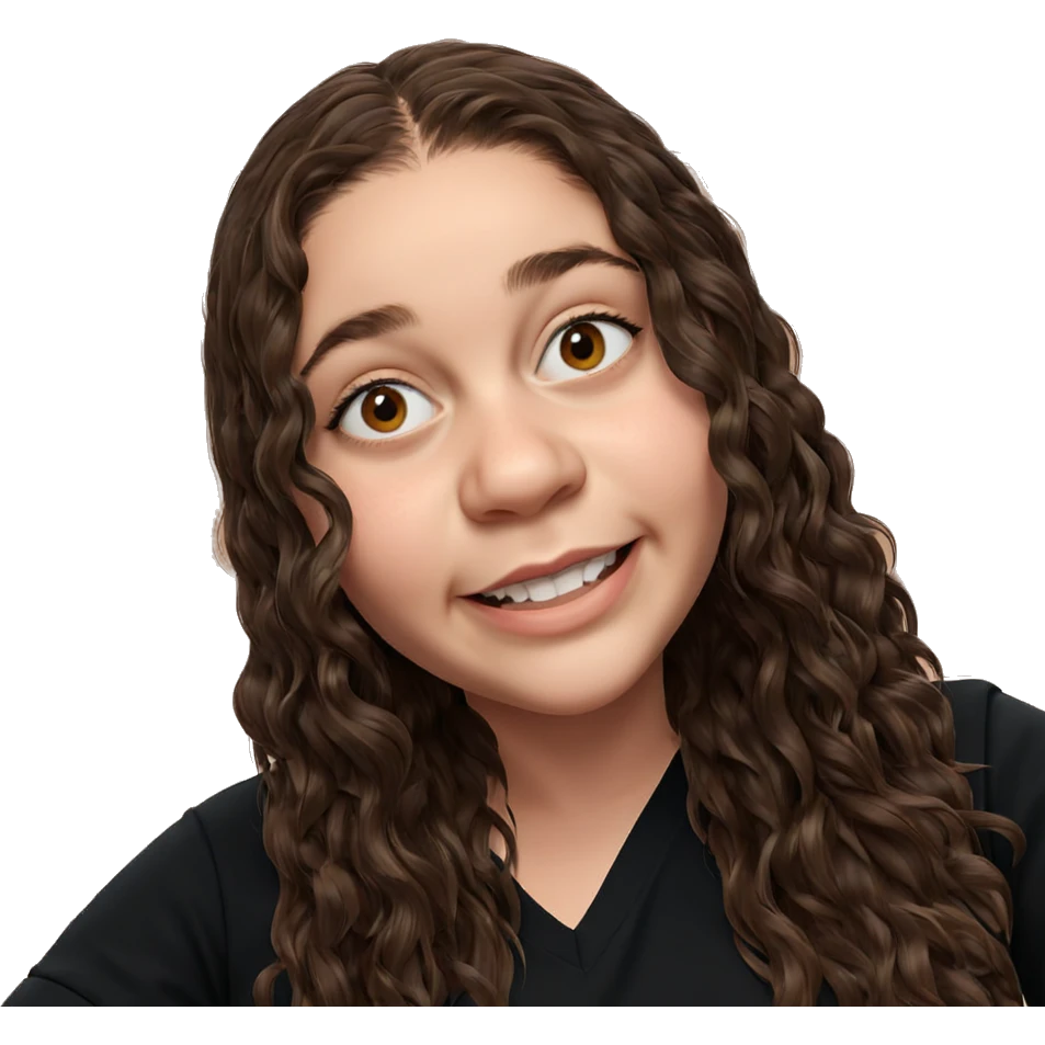 smiling girl with brown hair emoji