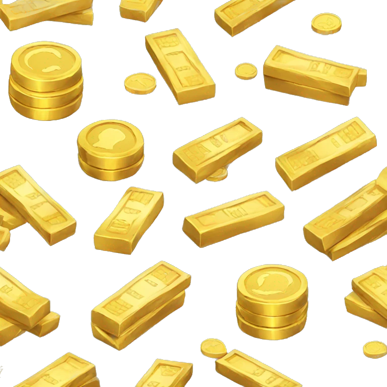 Gold coins and bars emoji