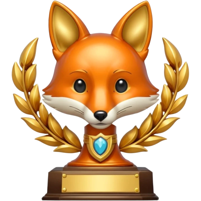 make a trophy in the shape of a fox emoji