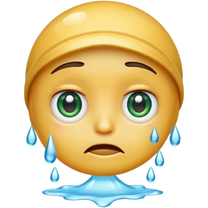 worried WhatsApp emoji face with a drop of water falling down its face emoji