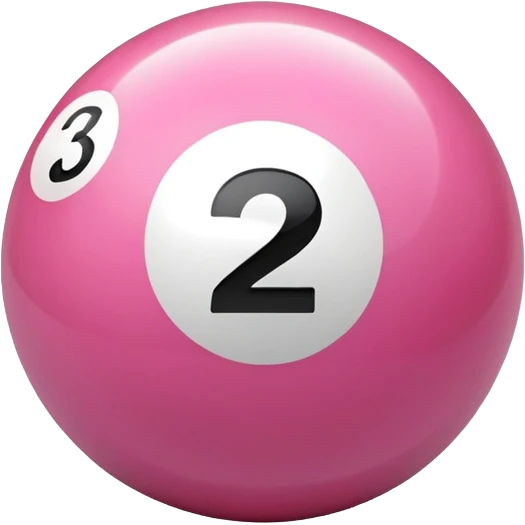 pink billiard ball with the number 23 emoji