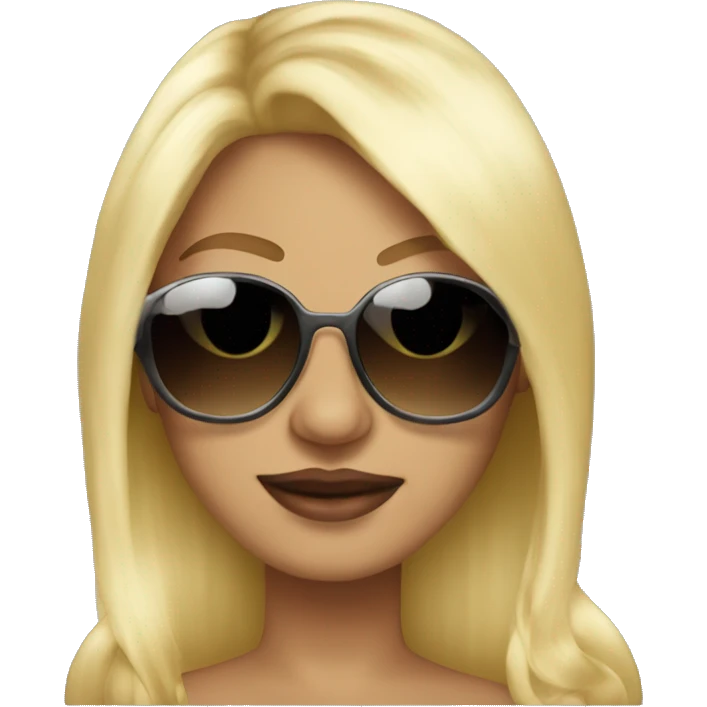 Blonde superficial superstar with big sunglasses  emoji
