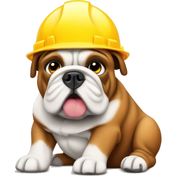 english bulldog construction site emoji