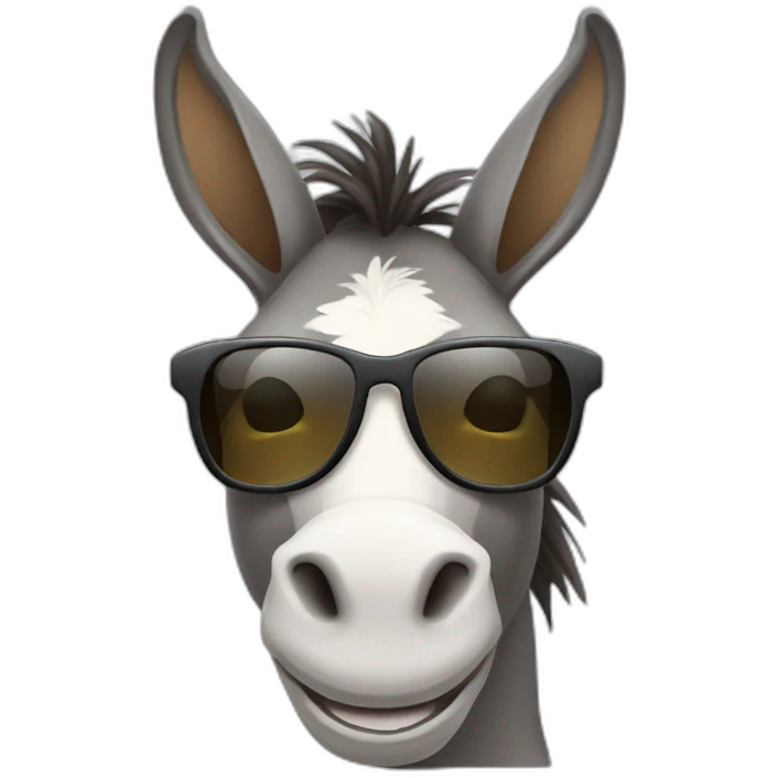 Donkey smiling wearing sunglasses emoji