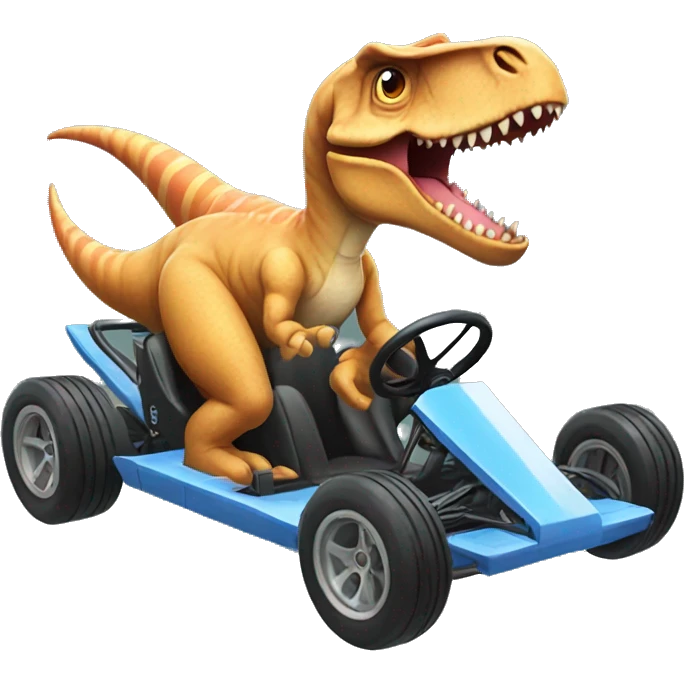 Dinosaur in a go kart  emoji