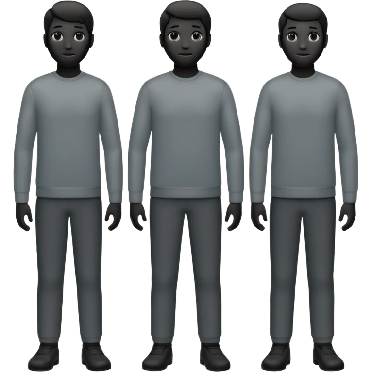 grey silhouette of a group of three emoji