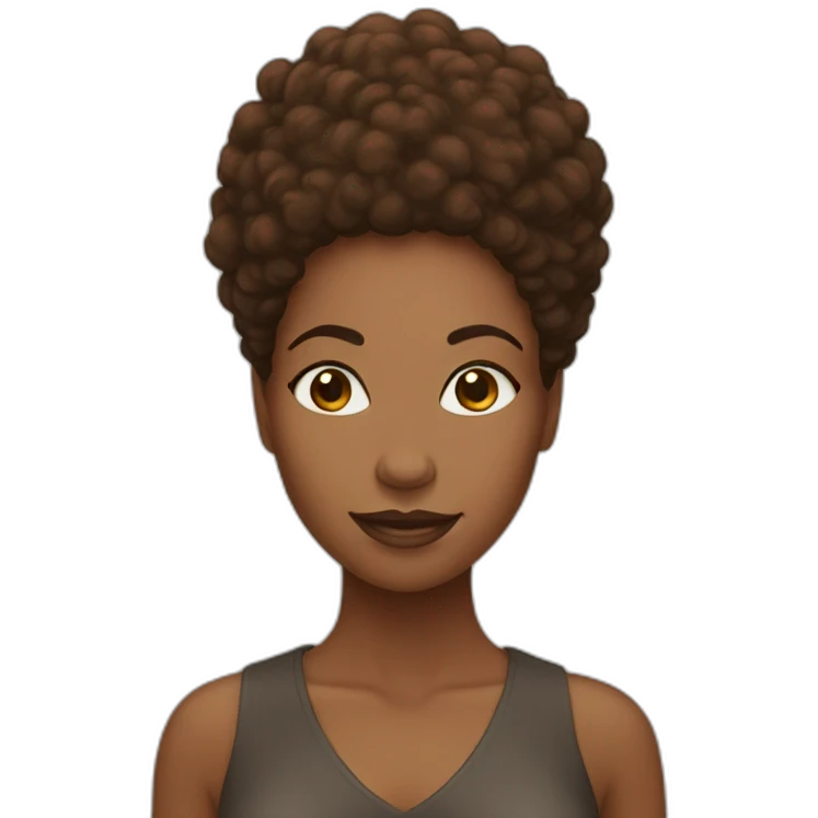 black woman with brown afro emoji