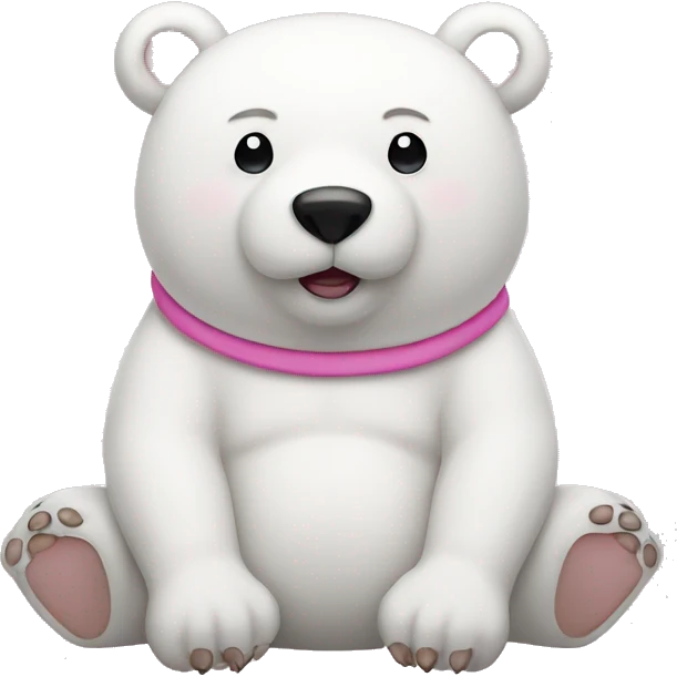 White bear with pink tummy and ears  emoji