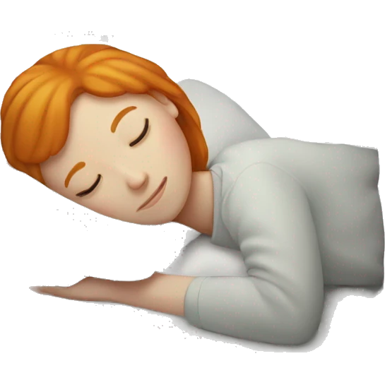 Ginger girl sleeping on a pillow emoji