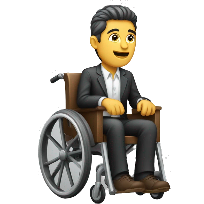 Hombre en silla de ruedas alsando pesa emoji