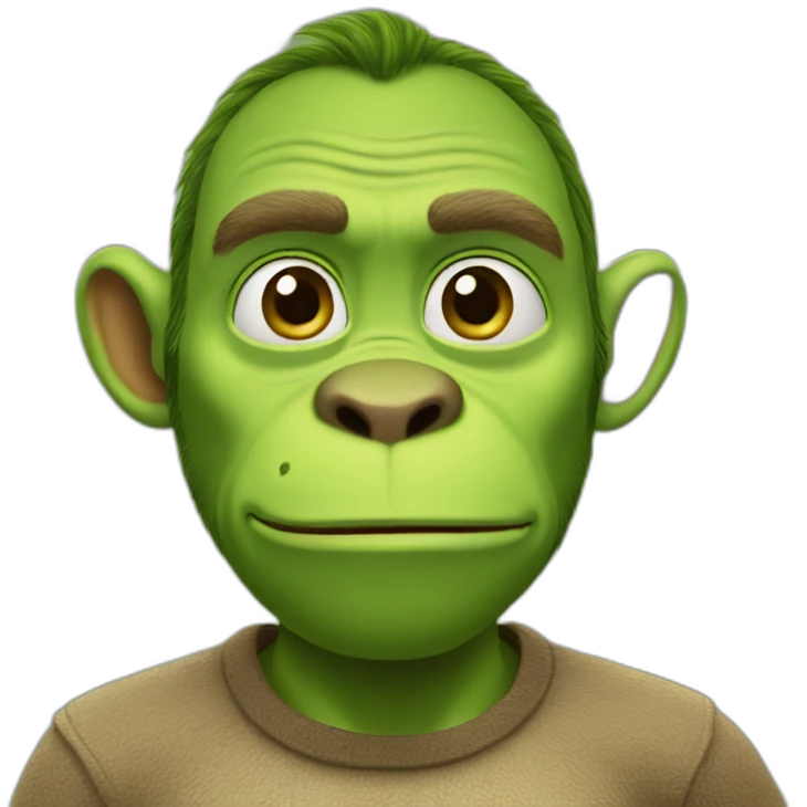 Monkey shrek green emoji