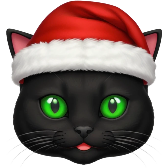 Black cat santa no beard emoji