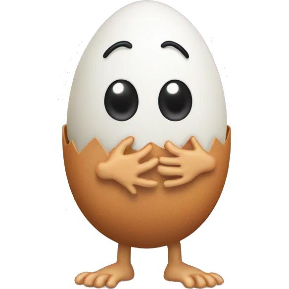 egg with hands and legs emoji