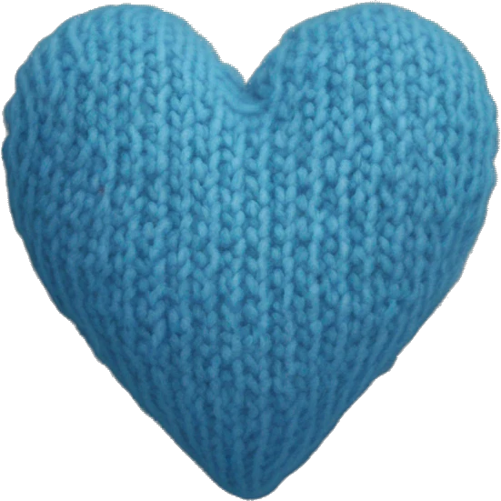 Knitted blue heart emoji