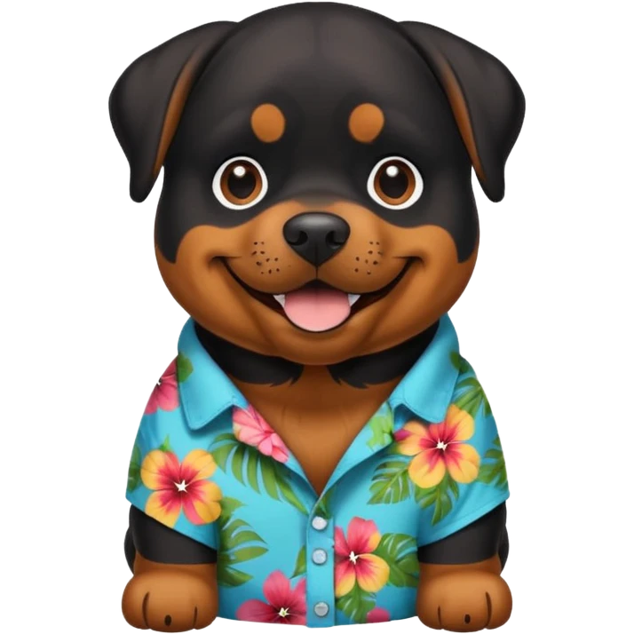 Rottweiler wearing a hawaian shirt emoji