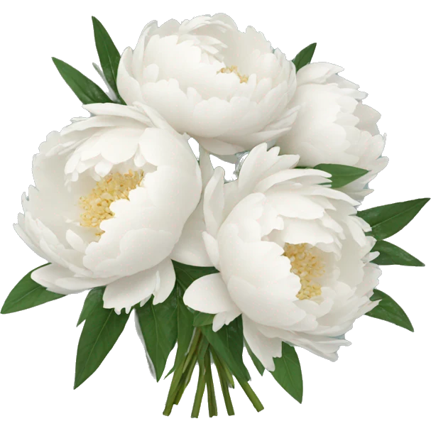 White peonies bouquet  emoji