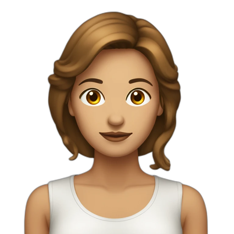 MUJER CON PELO LARGO CASTAÑO, PIEL CLARA, OJOS MARRONES emoji