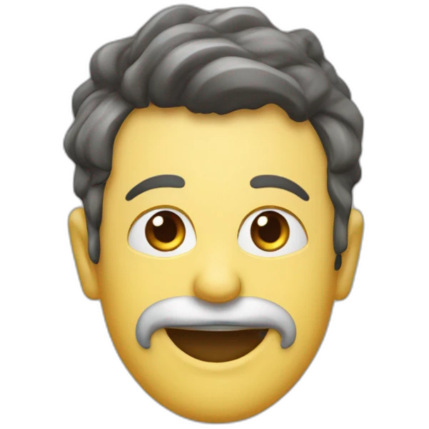 Gosciu z okularami przeciw slonecznymi czarne wlosy emoji
