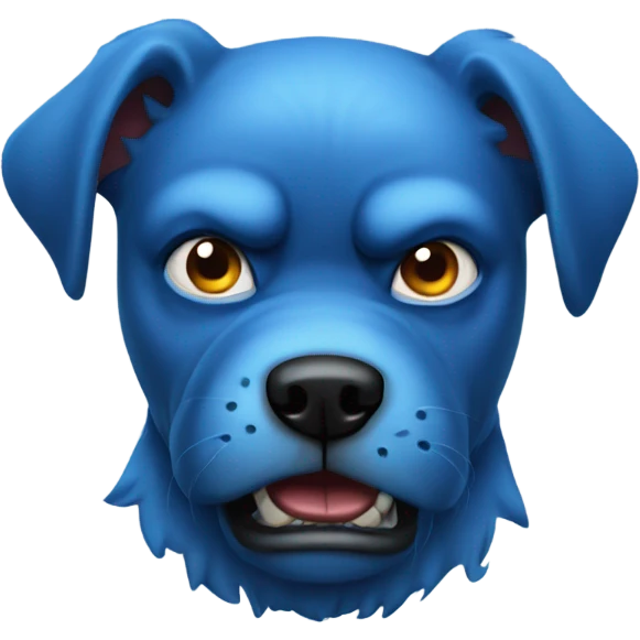 Angry blue dog emoji