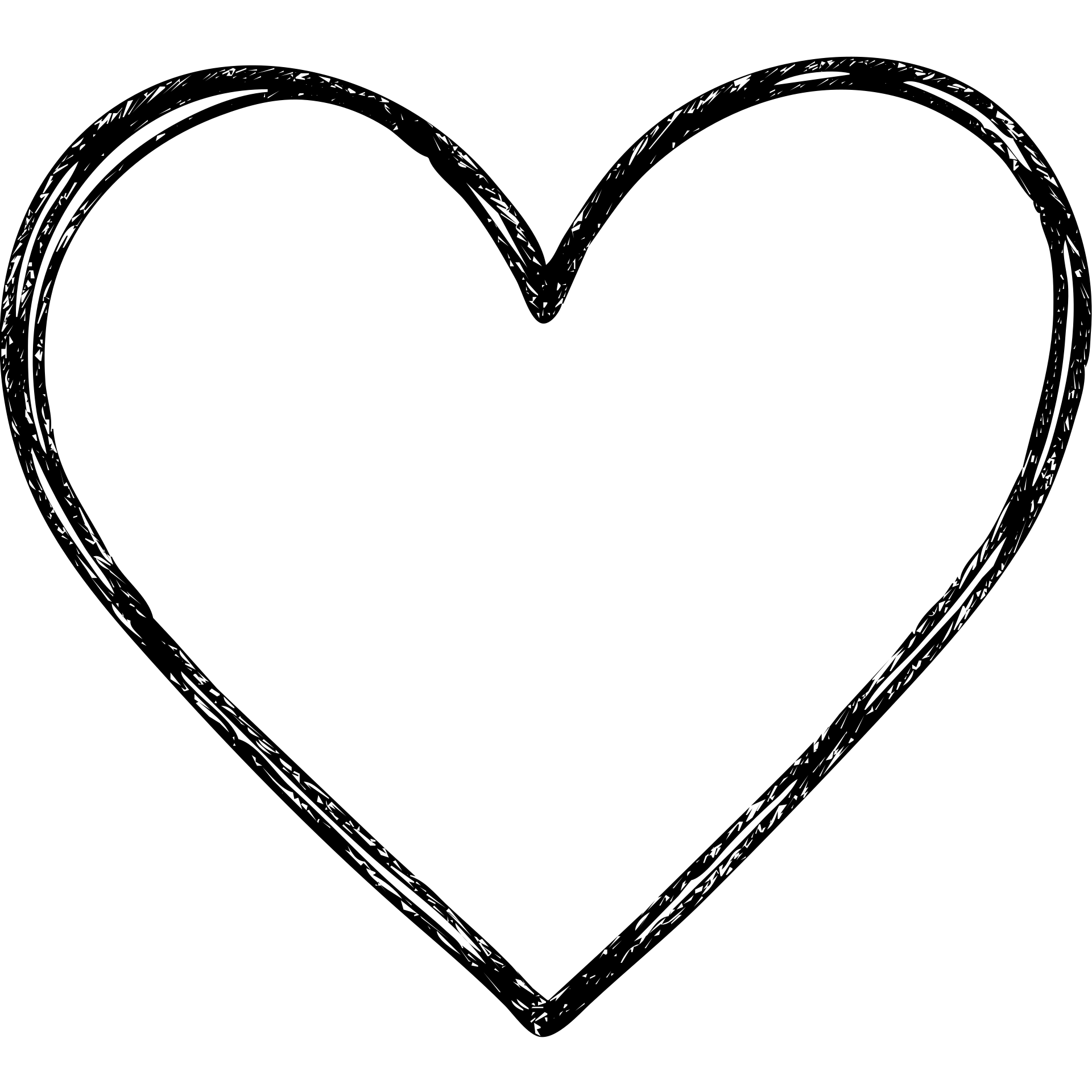 hand drawn outlined heart icon emoji