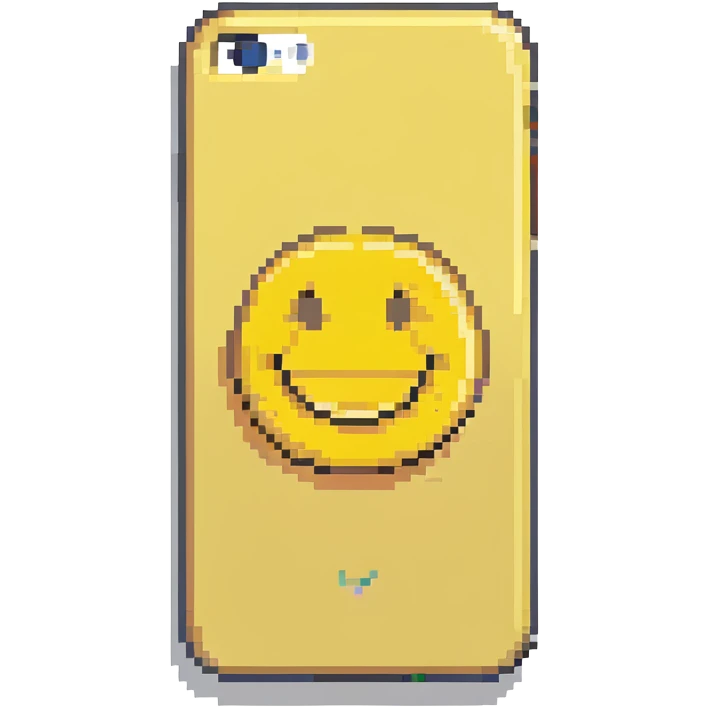 yellow iPhone with a smiley face emoji
