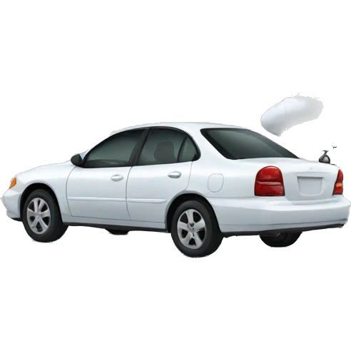 a parked car. The background is an airport emoji