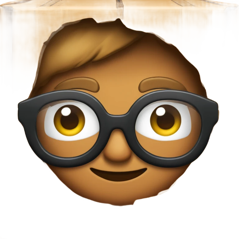 caja inteligente con lentes arriba de un corazon gigante emoji