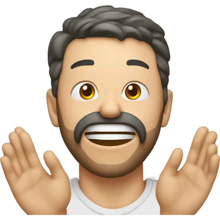 Emoji haciendo mueca de burla con las manos abiertas a ambos lados de su cara sacando la lengua emoji