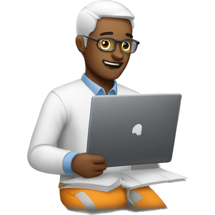 guy working on mabook emoji