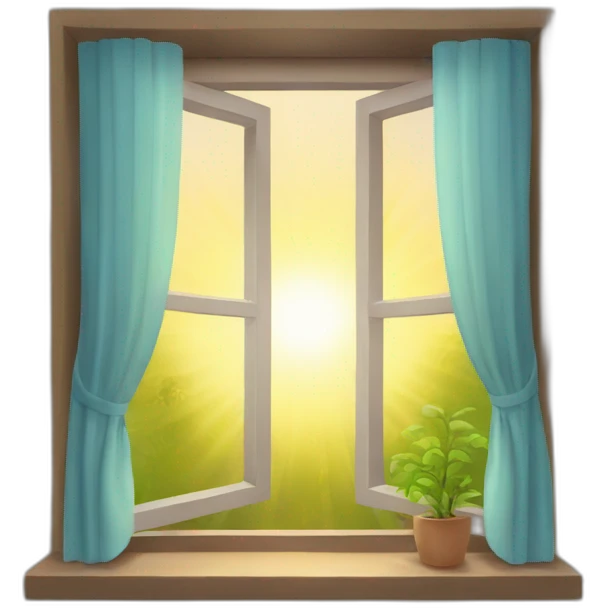 open window with sunlight emoji