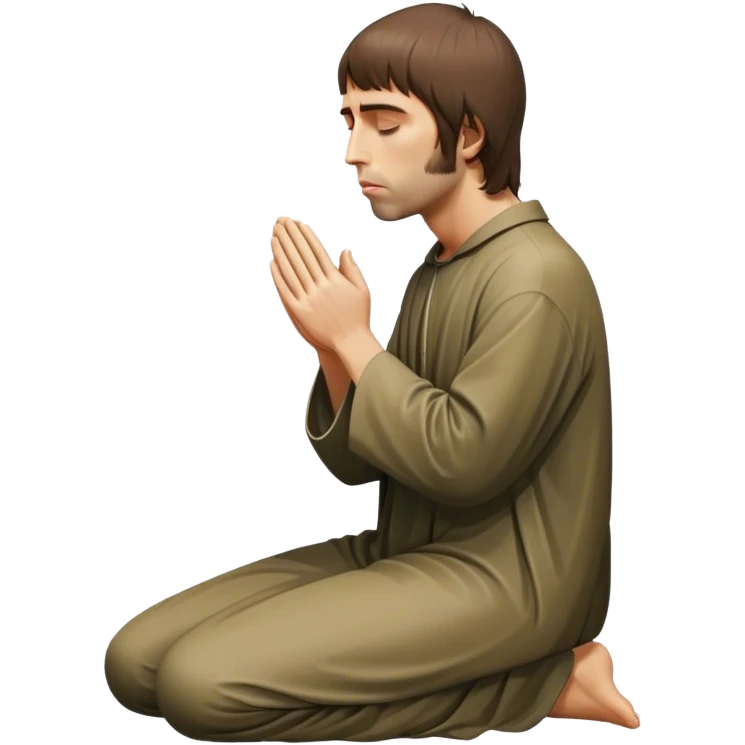 Liam Gallagher praying at the feet of Jesus  emoji