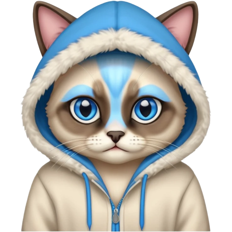 Siamese cat wearing hoodie emoji