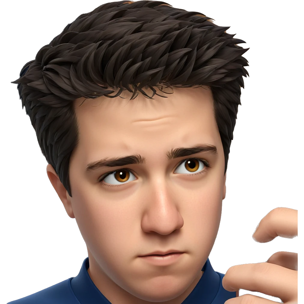 portrait of a boy in blue emoji