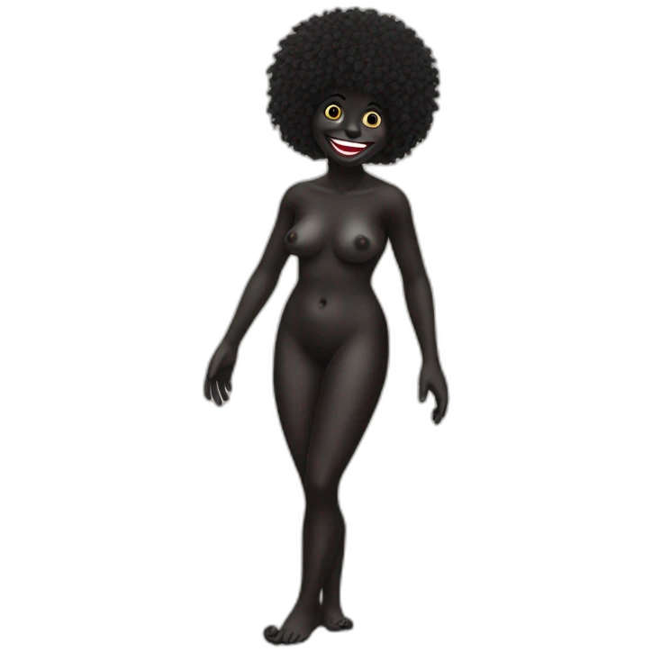 Female naturist gollywog emoji