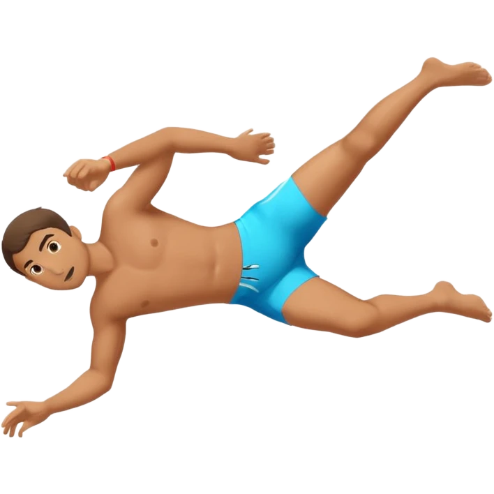 Man laying on his stomach and kicking his feet  emoji