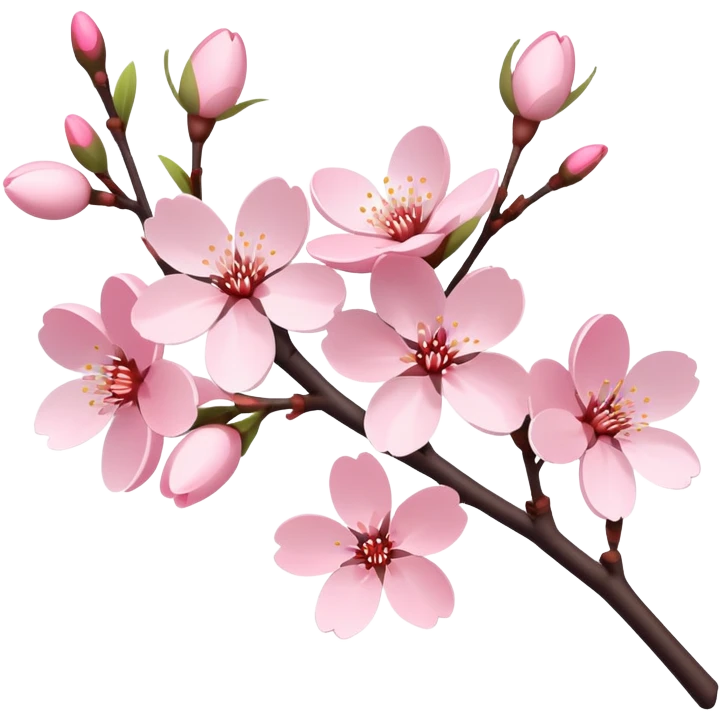 Delicate cherry blossom branch with pink flowers emoji