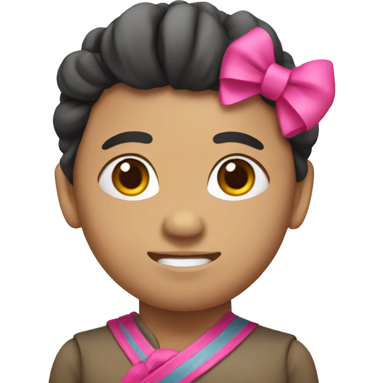 Mongolia with a pink bow  emoji
