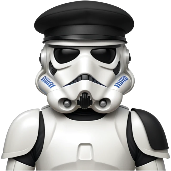 Stormtrooper wearing black beret emoji