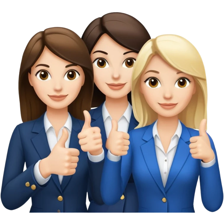  two brunette realtors doing thumbs upbrunettes and one blonde emoji