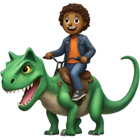Dino riding a cat  emoji