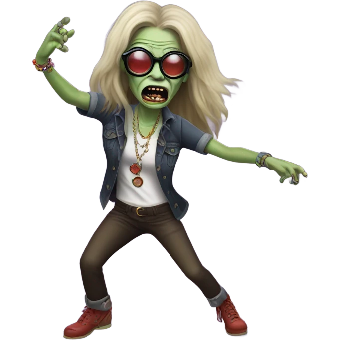 janis joplin zombie  dancing (wearing circle glasses) emoji
