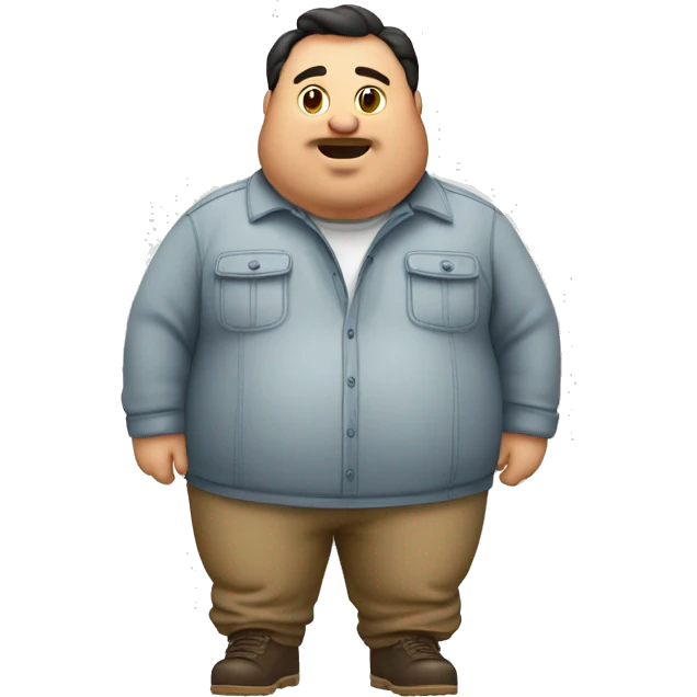 Fat man with Napapijri overshirt zoomin emoji