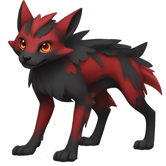 cool edgy black red animal hybrid Fakemon full body emoji