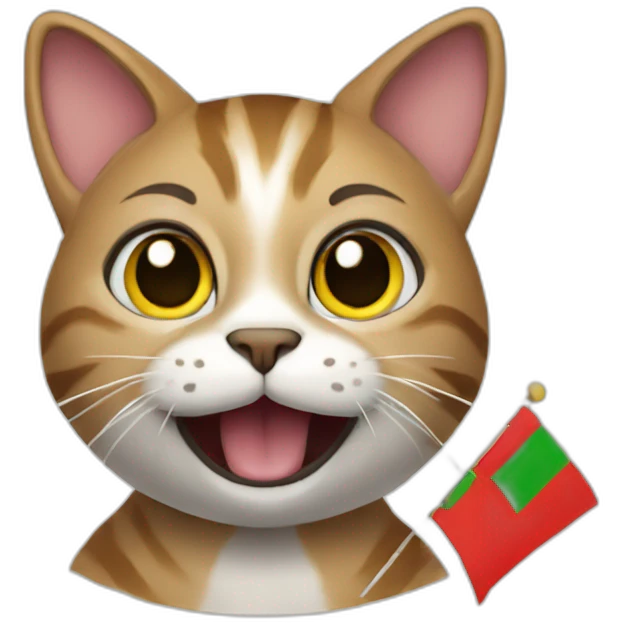 cat with uno flags emoji