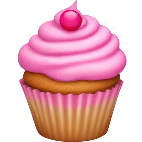 Delicious pink cupcake emoji