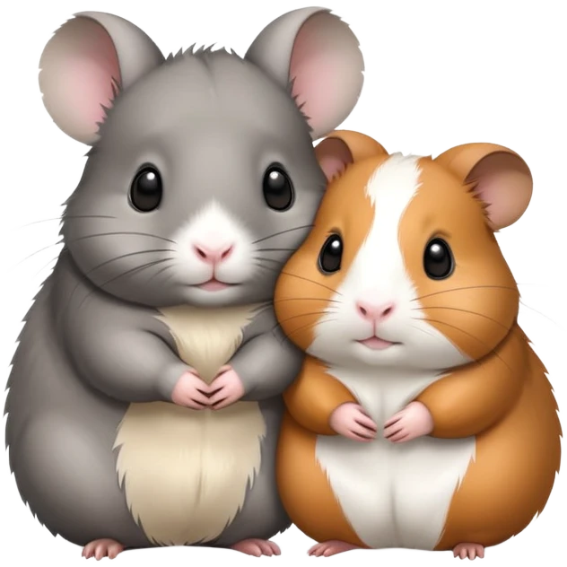 Chinchilla and guinea pig in love emoji